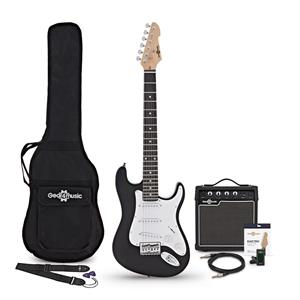 Gear4Music 3/4 LA Elektrische Gitaar + Versterkerpakket Zwart