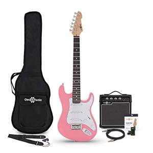 Gear4Music 3/4 LA Elektrische gitaar + Versterkerpakket Roze