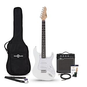 Gear4Music LA Elektrische Gitaar + Versterkerpakket Wit