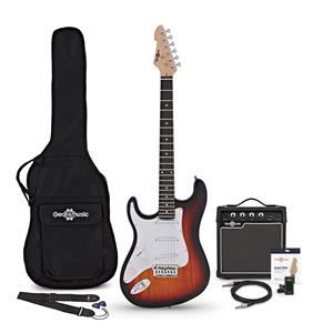 Gear4Music LA Linkshandige Elektrische Gitaar + Versterkerpakket Sunburst