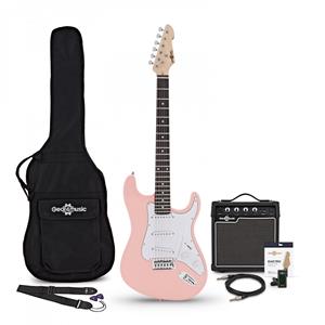 Gear4Music LA Elektrische Gitaar + Versterkerpakket Roze