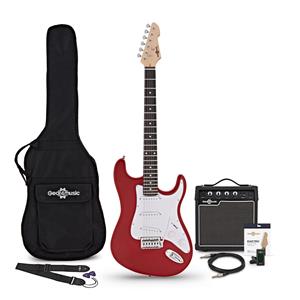 Gear4Music LA Elektrische Gitaar + Versterkerpakket Rood