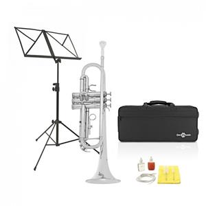 Gear4Music Studietrompet Zilver van  + Beginnerspakket