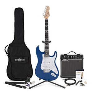 Gear4Music LA Elektrische Gitaar + 15 W Compleet Pakket Blauw