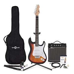 Gear4Music LA Elektrische Gitaar + 15 W Compleet Pakket Sunburst