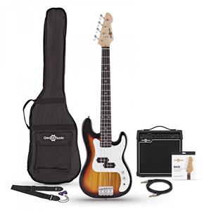 Gear4Music 3/4 LA Basgitaar + 15 W Versterkerpakket Sunburst