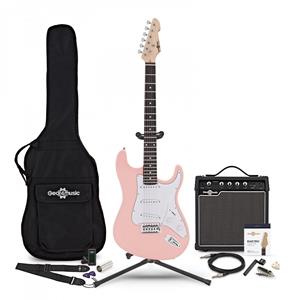 Gear4Music LA Elektrische Gitaar + 15 W Compleet Pakket Roze