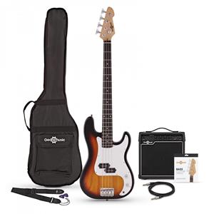 Gear4Music LA Basgitaar + 15 W Versterkerpakket Sunburst