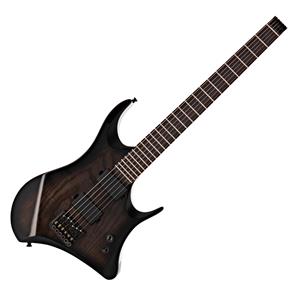 Gear4Music Harlem Headless Gitaar van  Trans Black - Bijna Nieuw