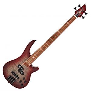 Gear4Music Chicago Select Basgitaar van  Reverse Red Burst