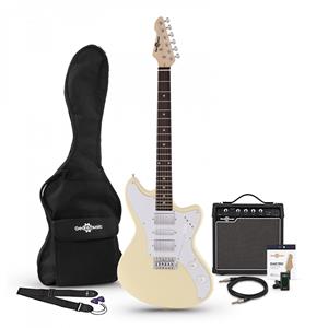 Gear4Music Seattle Elektrische Gitaar + Versterkerspakket Vintage White