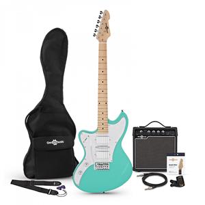 Gear4Music Seattle Left Handed Electric Guitar + Amp Pack Seafoam Green