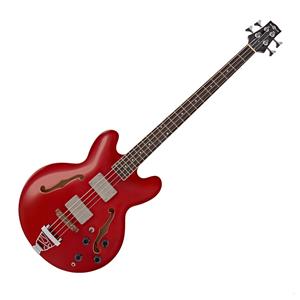 Gear4Music San Francisco Semi-Akoestische Basgitaar van  Red Wine - Bijna Nieuw