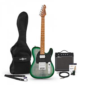 Gear4Music Knoxville Select Elektrische Gitaar HH + Versterkerpakket Trans Green