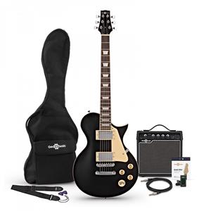 Gear4Music New Jersey Elektrische Gitaar + 15 W Versterkerpakket Zwart