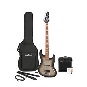 Gear4Music LA II Select Basgitaar + Versterkerpakket Moss Burst