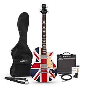 Gear4Music New Jersey Elektrische Gitaar + 15 W Versterkerpakket Union Jack