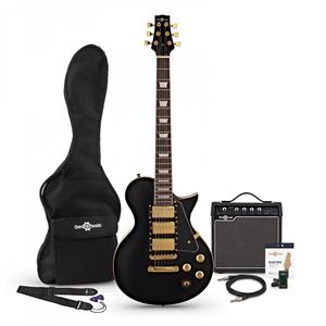 Gear4Music New Jersey Select Gitaar + 15 W Pakket van  Beautiful Black