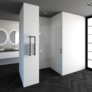 Sanitop Nisdeur Profielloos Just Creating 70 cm Zonder Beslag Omkeerbaar Helder Glas