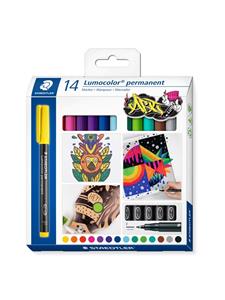 Staedtler Folienschreiber Lumocolor F permanent farbig sortiert VE=14