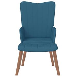 vidaxl Relaxstoel met voetenbank fluweel blauw