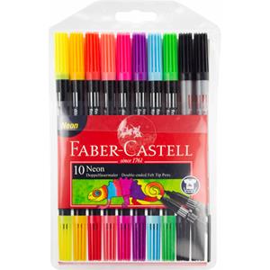 FABER-CASTELL Doppelfasermaler Neon, 10er Etui