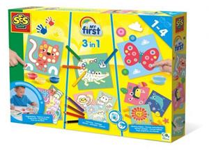 SES Creative My first 3-in-1 Fingerfarben, Ausmalen und Formen kleben