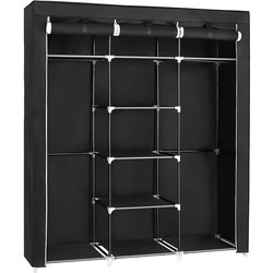 songmics Stoffschrank 175 x 150 cm Schwarz