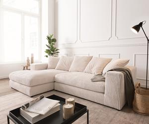 DELIFE Ecksofa Svada 285x175 cm Cord Beige Recamiere links