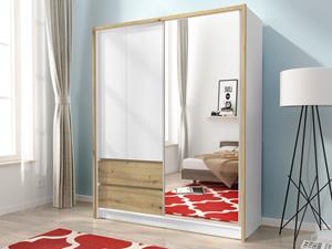 Mobistoxx Kast SARATOS 3 deuren 2 lades 150 cm wit/artisan eik