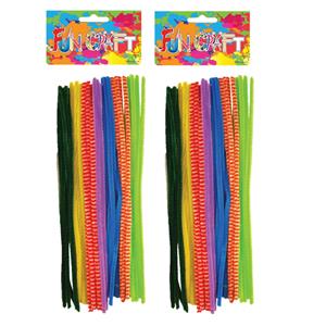 Trendoz 60x Chenille draad kleurenmix 30 cm -