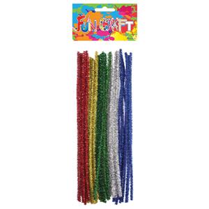 Trendoz 30x Chenille draad glitter kleurenmix 30 cm -