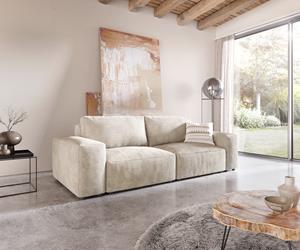 DELIFE Big-Sofa Lanzo L 250x105 cm Cord Beige