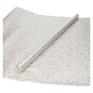 Kerst inpak/cadeaupapier - 6x stuks - 200 x 70 cm - zilver met sterretjes -