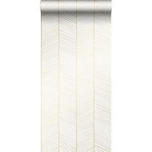 Esta Home ESTAhome behang visgraat-motief wit en goud - 139135 - 0,53 x 10,05 m