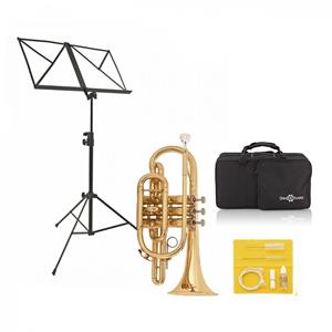 Gear4Music Studenten Kornet van  Goudgelakt Beginnerspakket