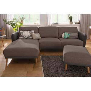Home affaire Ecksofa "Ida", mit Holzfüßen und Armlehnen-Polsterung