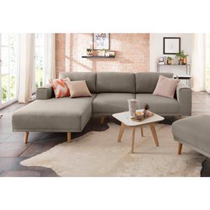 Home affaire Hoekbank Lasse in scandinavische stijl met houten poten