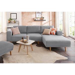 Home affaire Hoekbank Lasse L-vorm in scandinavische stijl met houten poten