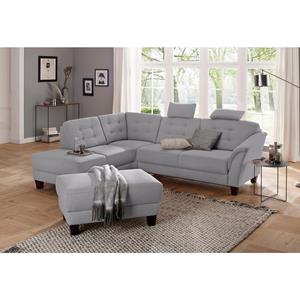 Home affaire Hoekbank Lillesand met binnenvering en capitonnage achter, poten beuken donker