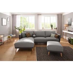 Home affaire Ecksofa "Ida", mit Holzfüßen und Armlehnen-Polsterung