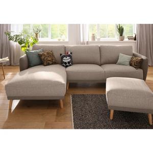 Home affaire Ecksofa "Ida", mit Holzfüßen und Armlehnen-Polsterung