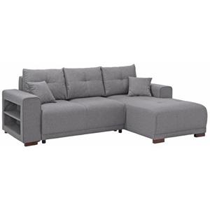 Home affaire Ecksofa "Viborg", mit Regal in der Armlehne, wahlweise mit Bettfunktion