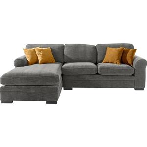 Home affaire Hoekbank Broughton L-vorm zacht zitcomfort, incl. 4 sierkussens, opstaande naad