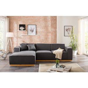 Home affaire Ecksofa "Terry", mit offener Kedernaht und Holzuntergestell