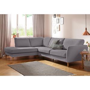 Home affaire Hoekbank Marseille scandinavische stijl, 3 stofkwaliteiten, met houten poten en ottomane