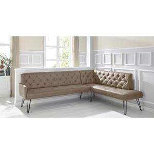 exxpo - sofa fashion Hoekbank Doppio, Chesterfield look, comfortabel en handig, hoge designvoeten