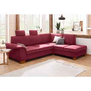 Home affaire Hoekbank Husum met zitdiepteverstelling, binnenveringsinterieur en contrastnaad
