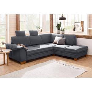 Home affaire Hoekbank Husum L-vorm met zitdiepteverstelling, binnenveringsinterieur en contrastnaad