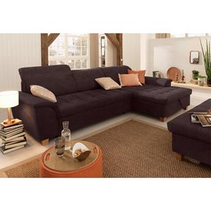 Home affaire Ecksofa "Lyla", mit Recamiere, wahlweise mit Rückenfunktion und zusätzlich mit Bett + Bettkasten